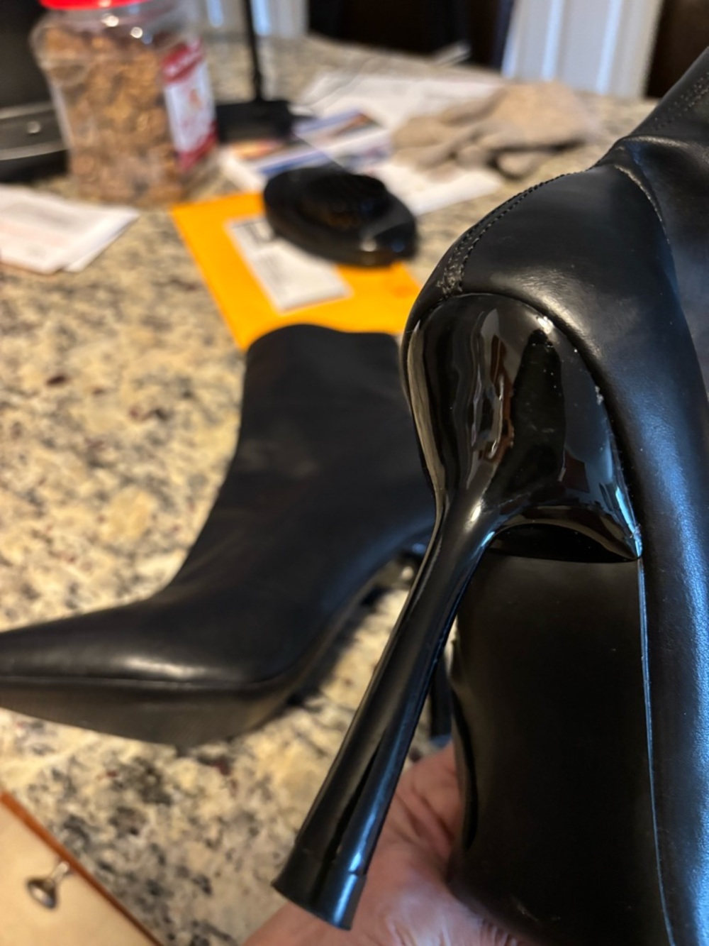 Forever 21 Black Pointed Stiletto Sock Booties - Picture 8 of 11